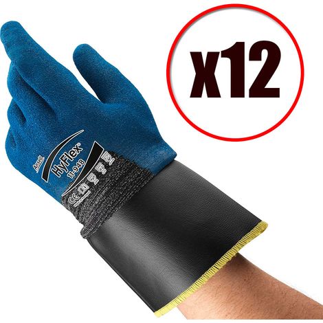 Lot de 12 paires de gants de travail en PU anti coupure Hyflex 11-948 EN388 Taille - Taille 9 (1/5)