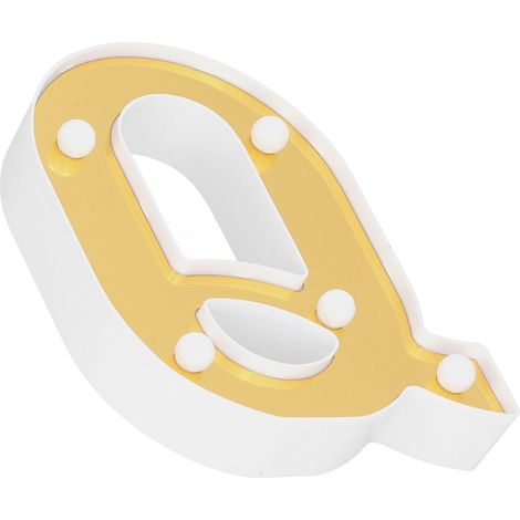 Dekorative goldene LED-Buchstabenlampe Q, warmweiß, für Schlafzimmer, Hochzeit, Geburtstagsparty (1/5)