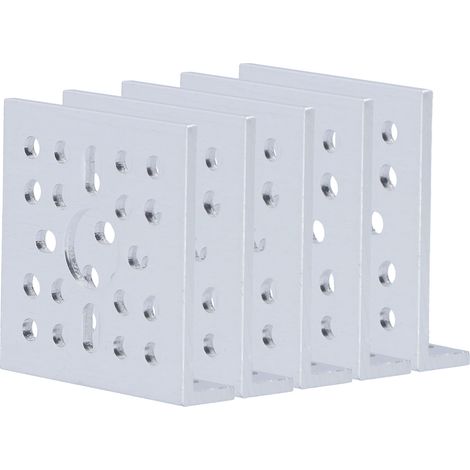 Lot de 5 supports en L en alliage d'aluminium, angle droit à 90°, fixations servo côté bas 48x12mm (1/5)