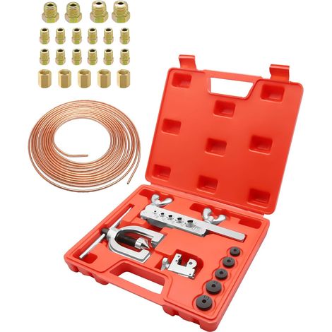 Kit Tuyau Frein Voiture, 7,62 m de Ø 6,35 mm avec 16 Raccords + 5 Connecteurs, pour les Systèmes de Freinage Hydrauliques de Voiture (1/5)