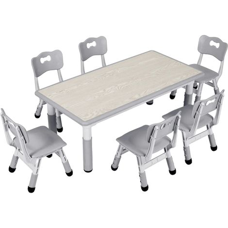Ensemble de table pour enfants, hauteur réglable, design multi-activités, Gris (1/2)