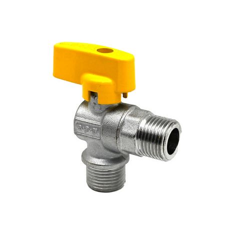 RUBINETTO GAS AD ANGOLO MM- 1/2 x 1/2- DEBOR- pezzi 1 (1/2)