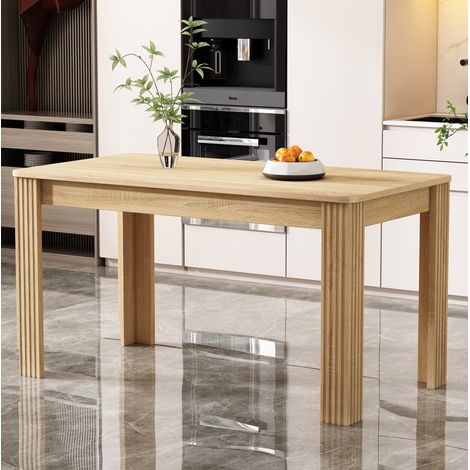 Tavolo da pranzo rettangolare 116 x 65 x 75 cm in legno, 4 gambe, finitura quercia DESVIAE (1/5)