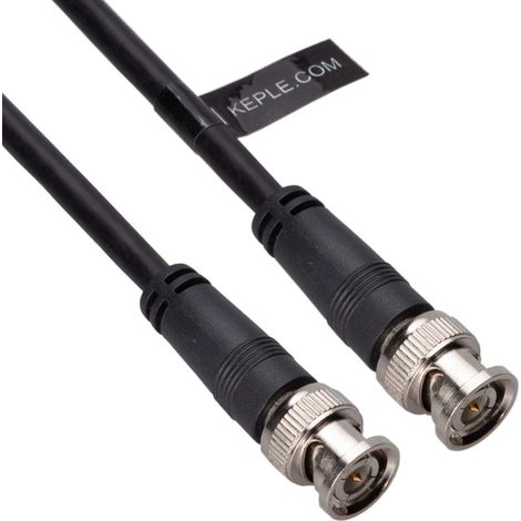 Câble Coaxial RG59 - 2 Mètres - Connecteur BNC Mâle - 75 Ohm - Vidéo CCTV SDI - Noir (1/3)