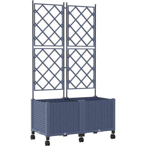 Pflanzkübel mit Spalier und Rädern 2 stk. Grau 80 x 40 x 149 cm vidaXL (1/5)