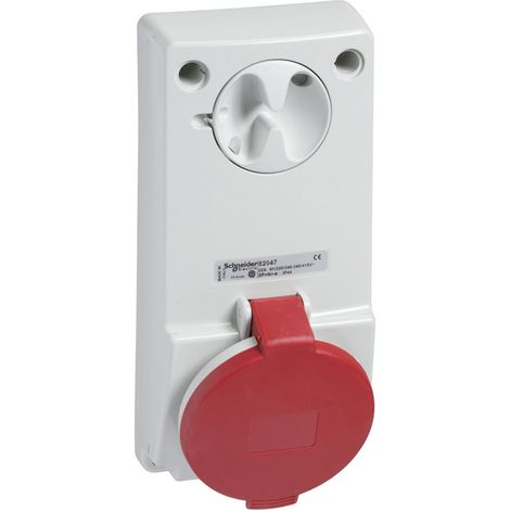 socle de prise sur panneau - verrouillable - pratika - 32a - 3p+n+t - schneider electric 82047 (1/2)