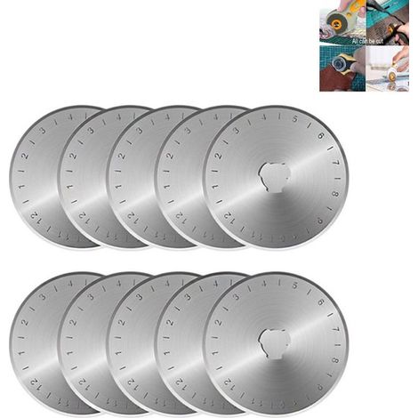 10-teiliges Rollschneider-Set 45 mm Kreisklinge Stoffschneiden Patchwork-Zackenkante Kreisklinge 45-mm-Rollschneiderklinge Scharf und langlebig (1/4)