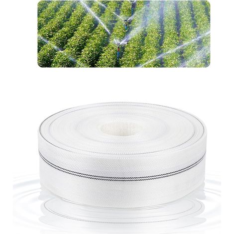 Tuyau plat Ø 32 mm (1 1/4") 20 m : tuyau tissé 32 mm, couche intérieure en PVC résistant, tuyau de construction 32 mm, tuyau industriel pour jardin, agriculture, industrie (1/5)
