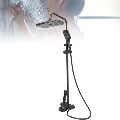 Système de Douche avec Douchette de Piano et Panneau de Contrôle [Modèle NPT 1/2] Ensemble Douche à Pomme de Main et Jet Fixe en Bronze, ABS et Stainless Steel [Gris] (1/4)
