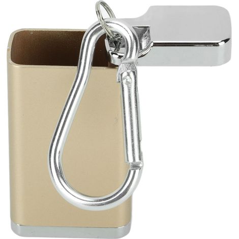 Mini cendrier léger et portable pour cigarettes et cigares, résistant et idéal pour la maison et l'extérieur (couleur or). (1/5)