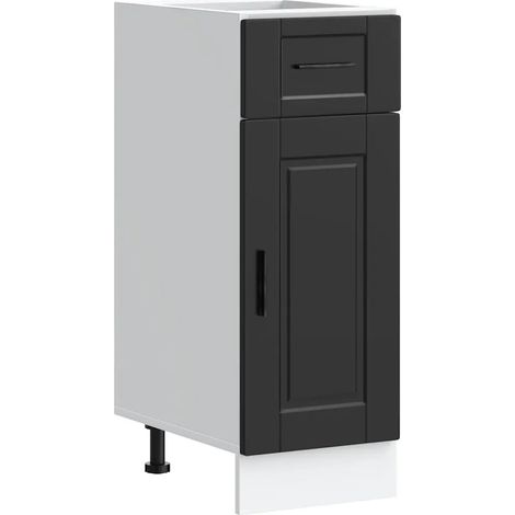Mueble de cocina moderno con puertas prácticas 30 x 46 x 81,5 cm madera de ingeniería negra 020050243 (1/5)