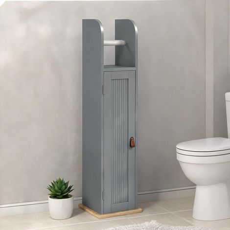 Armoire de rangement en bois gris clair 20 x 20 x 80 cm (1/5)