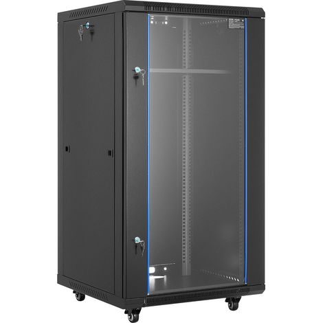 Armoire Réseau 22U, Rack Serveur Montage Mural, Baie de Brassage, Profondeur 60 cm, Charge 136 kg, avec Porte Verrouillable Verre Trempé, pour Équipements Informatiques, Appareils Audiovisuels (1/5)