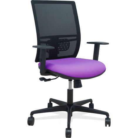 Silla Yunquera sincro malla negra bali lila brazo regulable (1/2)