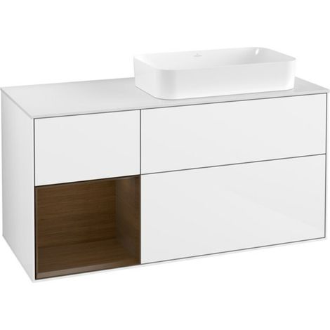V&B Waschtischunterschrank Wandbeleuchtung Finion 120x60 cm, Reg li wal ven, glo wh. Lac (1/2)