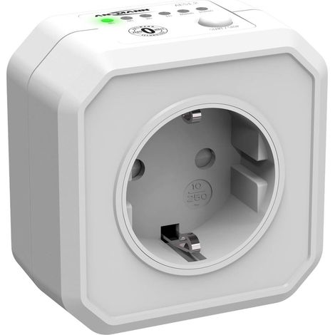 ANSMANN Timer Socket AES1 - Presa a risparmio energetico commutabile con conto alla rovescia per termoventilatore, ferro da stiro, lavatrice ecc. (selezionabile tramite interruttore) - Bianco (1/5)