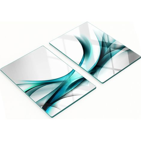 Küchenarbeitsplatten aus gehärtetem Glas mit abstraktem Wellenmuster, 2 x 40 x 52 cm (1/5)