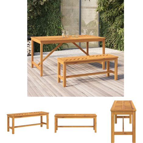 The Living Store - Gartenbank 110 cm Massivholz Akazie (1/5)