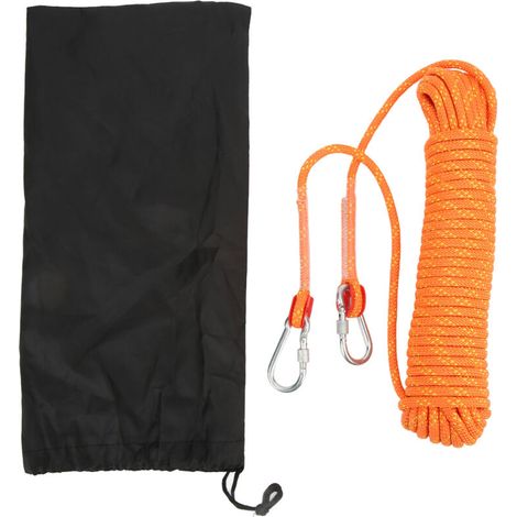 Corde d'escalade statique 8mm pour alpinisme et via ferrata, 20m orange vif (1/5)