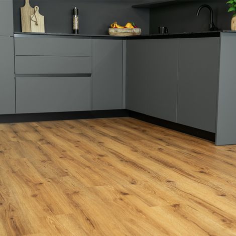 Home Deluxe Suelo vinílico clic con ruido de impacto ROMIA Roble - 1 m²