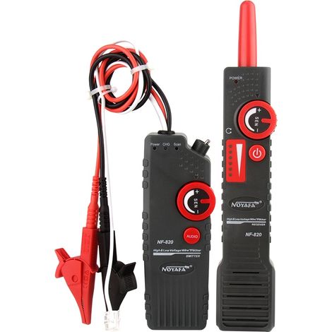 Détecteur de câbles souterrains NOYAFA NF-820 avec pince crocodile, détecteur de câbles haute et basse tension anti-interférences, traqueur de câbles réseau, détecteur de lignes électriques (1/5)