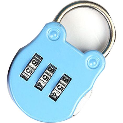 Ortviai Cadenas à Combinaison Mini C109 Portable Réglable pour Sac, Casier et Armoire Bleu