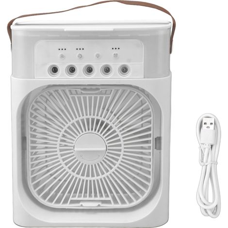 Ortviai Ventilateur de bureau avec brumisation, ABS, silencieux et puissant, refroidissement rapide pour maison ou camping (1/5)