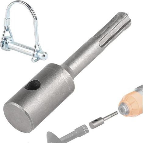 Adaptateur SDS Plus avec Goupille pour Forets de Tarière ⌀40-150 mm, Visseuse Tarière à Pieux Foret de Puits Sans Fil, Robuste et Durable (1/5)