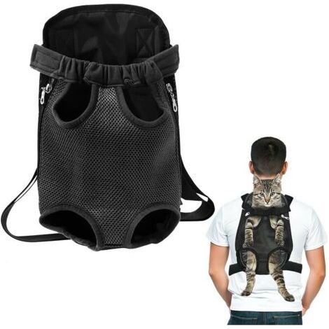 Sac de transport ventral pour moyen petit chien – 5 trous d'exposition – Tissu toile durable et respirant – Sangles ajustables