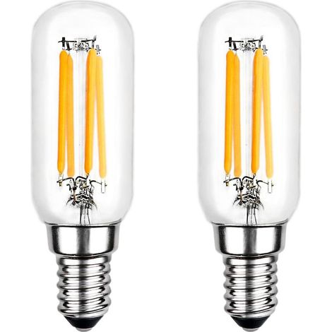 Lot de 2 Ampoule LED pour Hotte de Cuisine T25 E14 4W Blanc Froid 6000K, 400LM, Équivalent Lampe de Hotte 40W E14, Ampoule Filament Tubulaire LED pour Hotte Aspirante, non-dimmable (1/5)
