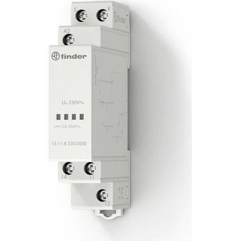 Relais bistable modulaire 1 inverseur 12A 230V AC set et reset FINDER 131182300000PAS