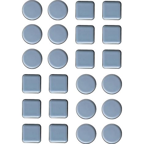 Ensemble de 24 pièces : Comprend 12 patins carrés (20 x 20 mm) et (1/5)