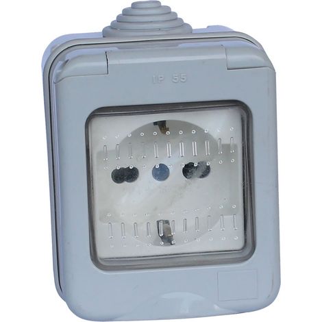 CONTENITORE ESTERNO SOLO PRESA / SCHUKO 1 presa bivalente 10/16A / schuko