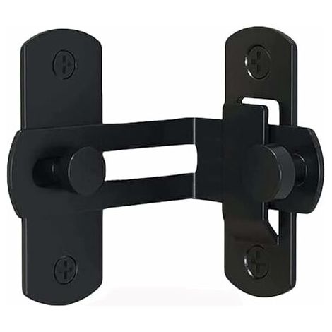 Verrou noir à 90 degrés pour serrure de porte coulissante, serrure de porte coulissante, loquets latéraux (1/5)
