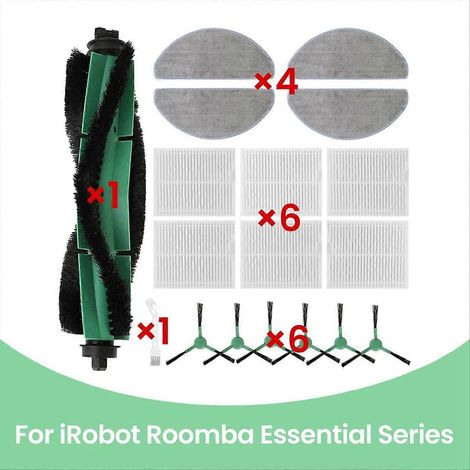 18-teiliges Set, Ersatzteile: Hauptbürste, Seitenbürste, Filter, Reinigungstuch für iRobot Y0140/Y0110 Roboter
