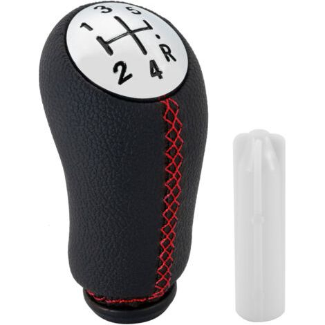5 Vitesses Pommeau de Levier de Vitesse Cuir Compatible Pour Renault Clio iii 2005-2009 (Rouge) (1/4)