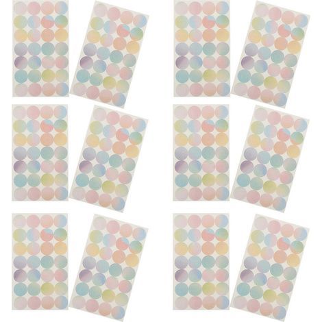 16 feuilles d'autocollants de renforcement perforés pour feuilles mobiles-11.50X6.80X0.01CM (1/4)