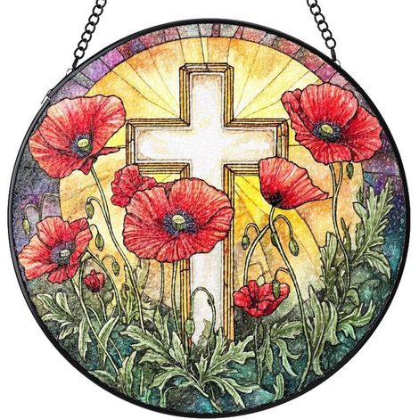 Attrape-soleil vitrail rond – Déco intérieure pour fenêtre et porte, idée cadeau femme homme maman papa, Diamètre : 15 cm (1/4)