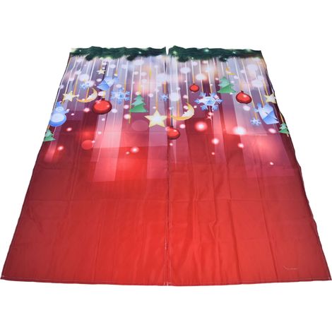 Rideau de Noël imprimé numériquement en 3D, occultant et original, idéal pour les décorations de Noël (170 x 200 cm). (1/5)