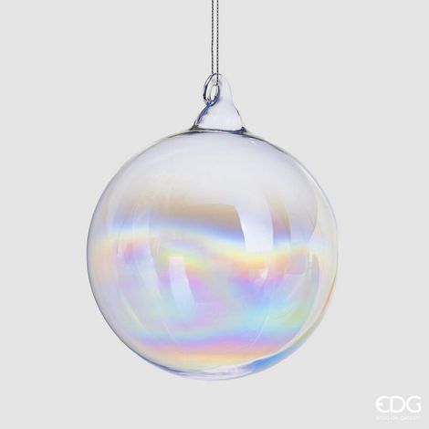 EDG Enzo De Gasperi Palla Natale Vetro Iride D 12 Cm Natural 1 Pz