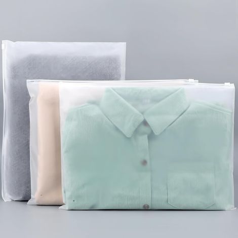 Sac Vetement Voyage, 100 Pièces 40 30cm Sac de Rangement Dépoli, Pochette Plastique Zippée pour les Voyages, la Maison, l'École (avec Trous de Ventilation)
