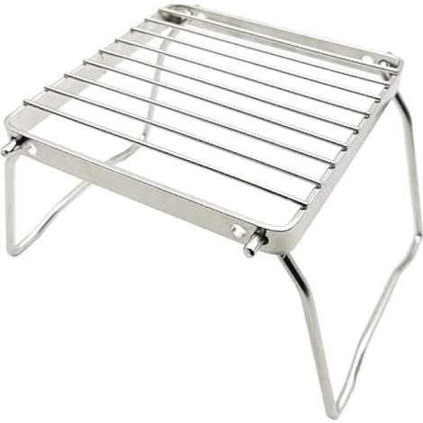 Grill Grill - Grille En Acier Inoxydable 304 - Hauteur Réglable 4 Pouces Ou 4,8 Pouces - Pour Camping Randonnée Pique-Nique - 6,3 X 6,3 Pouces - 1 Pièce (1/5)