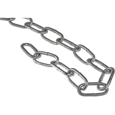 Chaîne de liaison, Acier Galvanisé, dia. 3mm, longueur 21mm, 50 kg de charge ( Prix pour Boîte de 10 Mètres )