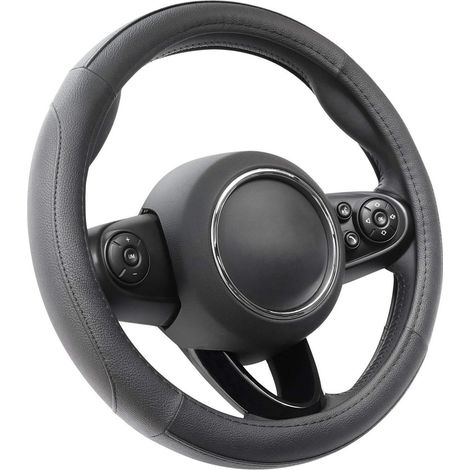 Lenkradbezug Mikrofaser Leder Universal 35.5-36cm Schwarz Anti-Rutsch (1/5)