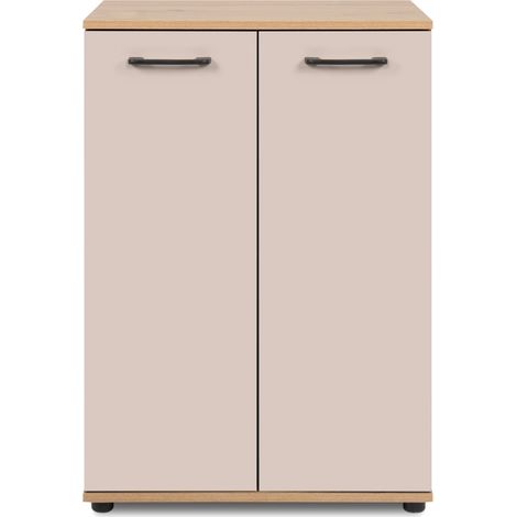 CALICOSY - Buffet 2 portes effet chêne et cachemire L60 cm - LINO (1/5)