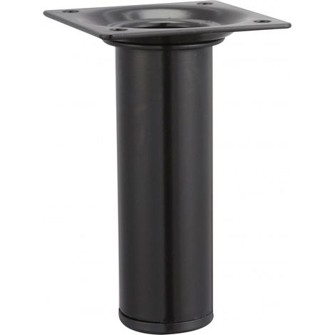 Gamba fissa per mobile cilindrica in acciaio epossidico nero, 10 cm HETTICH