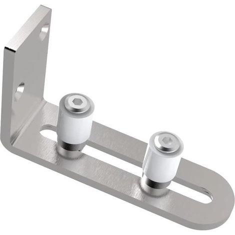 Guida a pavimento regolabile per porta scorrevole - Sostituzione rullo per porta scorrevole - Accessori per porte scorrevoli per mobili - Argento (1/5)