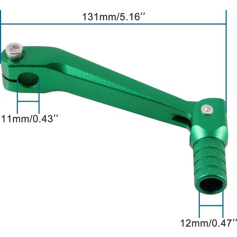Motorcycle gear shift lever compatible with Bosuer Apollo air-cooled/water-cooled 250cc Huayang T2 green. (1/4)