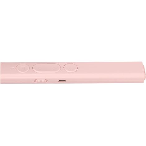 Télécommande de présentation rechargeable par batterie lithium USB, design ergonomique, faible rayonnement 2,4 GHz, pointeur à puce haute sensibilité, rose