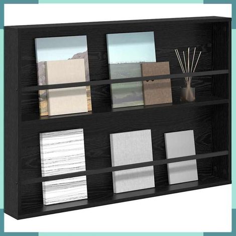 Porte-revues - 890852 - Chêne noir - Bois d'ingénierie - 100 x 12 x 70 cm (1/5)